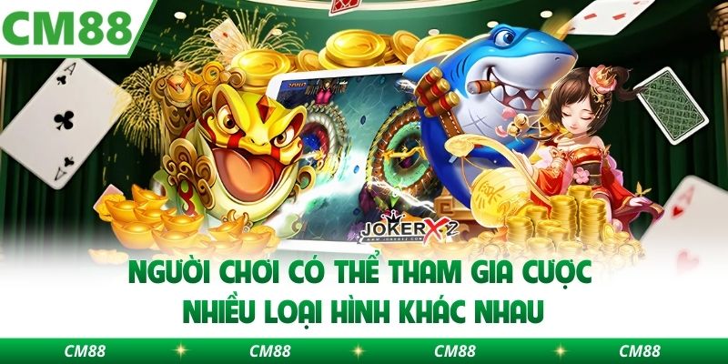 Người chơi có thể tham gia cược nhiều loại hình khác nhau
